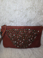 Load image into Gallery viewer, Nova Point Studded Wash Leather Pouch-Bronze
