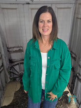 Load image into Gallery viewer, Denim Shackets-Kelly Green
