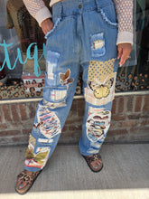 Load image into Gallery viewer, Paper Lace Butterfly Patchwork Pants
