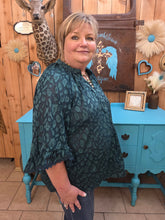 Load image into Gallery viewer, Umgee Teal Leopard Whisper Top
