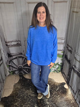 Load image into Gallery viewer, Brushed Crew Neck Sweater-Ocean Blue
