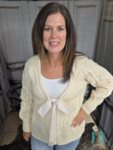 Load image into Gallery viewer, Oatmeal Sweater With Bow Tie
