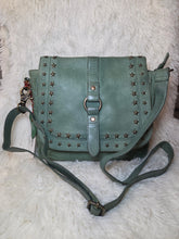 Load image into Gallery viewer, Western Scout Leather Crossbody Bag-Turquoise
