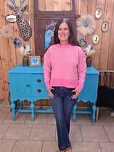 Load image into Gallery viewer, Geometric Check Sweater-Pink
