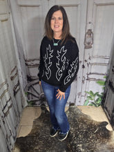 Load image into Gallery viewer, Western Bootstitch Embroidered Sweatshirt-Black
