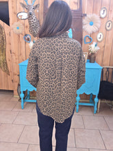 Load image into Gallery viewer, Very J Leopard Mocha Button Down Top
