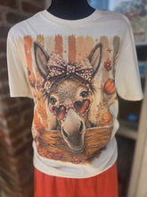 Load image into Gallery viewer, Fall Donkey Bling Graphic Tee with Leopard Bow
