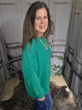 Load image into Gallery viewer, Brushed Crew Neck Sweater-Kelly Green
