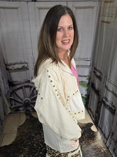 Load image into Gallery viewer, Pol Hoodie With Studs-Cream
