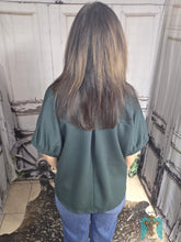 Load image into Gallery viewer, Dolman Sleeve V-Neck Top-Forest Green
