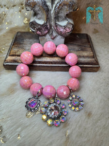 Chunky Beaded Charm Bracelet