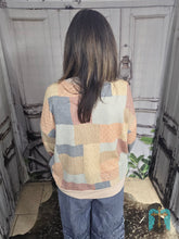 Load image into Gallery viewer, Patchwork Banded Drop Shoulder Cardigan
