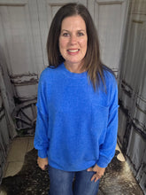 Load image into Gallery viewer, Brushed Crew Neck Sweater-Ocean Blue

