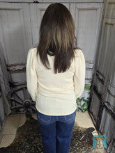 Load image into Gallery viewer, Ribbed Longsleeve Solid Top-Cream

