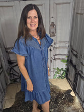 Load image into Gallery viewer, Umgee Denim Ruffle Dress

