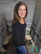 Load image into Gallery viewer, Ribbed Longsleeve Solid Top-Black
