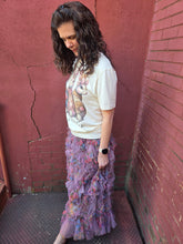 Load image into Gallery viewer, Floral Ruffled Mesh Midi Skirt
