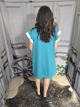 Load image into Gallery viewer, Jade Dress with Ruffled Cap Seeve
