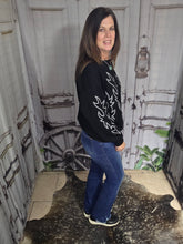 Load image into Gallery viewer, Western Bootstitch Embroidered Sweatshirt-Black
