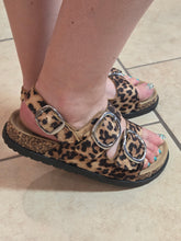 Load image into Gallery viewer, Leopard Print Triple Buckle Sandal
