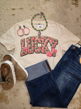 Load image into Gallery viewer, Lucky Tee With Crystals

