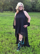 Load image into Gallery viewer, Spring High-Low Halter Maxi Dress-Black
