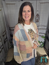 Load image into Gallery viewer, Patchwork Banded Drop Shoulder Cardigan
