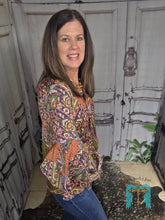 Load image into Gallery viewer, Long-sleeved Floral Blouse
