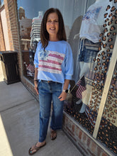 Load image into Gallery viewer, 4th Of July Patchwork Top-Light Blue
