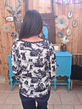 Load image into Gallery viewer, Rodeo Dotty Top With Horses
