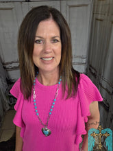 Load image into Gallery viewer, Ruffled Sleeve Solid Top-Hot Pink - Jeans Jewels and Jesus Boutique

