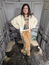 Load image into Gallery viewer, Rust Flower Patchwork Terry Knit Pant - Jeans Jewels and Jesus Boutique
