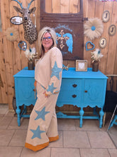 Load image into Gallery viewer, Sage &amp; Fig Stardust Tan with Turquoise Star Lounge Set - Jeans Jewels and Jesus Boutique
