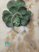Load image into Gallery viewer, Silver Adjustable Bead Bracelet - Jeans Jewels and Jesus Boutique
