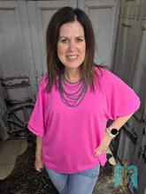 Load image into Gallery viewer, Solid Raw Hem Top-Hot Pink - Jeans Jewels and Jesus Boutique
