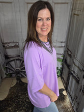 Load image into Gallery viewer, Solid Raw Hem Top-Lilac - Jeans Jewels and Jesus Boutique
