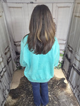 Load image into Gallery viewer, Solid Sweatshirt-Turquoise - Jeans Jewels and Jesus Boutique
