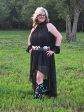 Load image into Gallery viewer, Spring High-Low Halter Maxi Dress-Black - Jeans Jewels and Jesus Boutique
