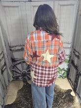 Load image into Gallery viewer, Star Patch Flannel Shirt - Jeans Jewels and Jesus Boutique
