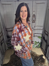 Load image into Gallery viewer, Star Patch Flannel Shirt - Jeans Jewels and Jesus Boutique

