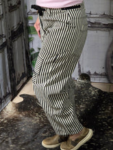Load image into Gallery viewer, Striped Twill Barrel Jeans-Black - Jeans Jewels and Jesus Boutique

