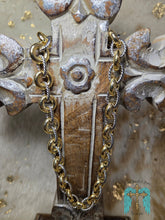 Load image into Gallery viewer, Two Toned Oval Link Textured Necklace - Jeans Jewels and Jesus Boutique
