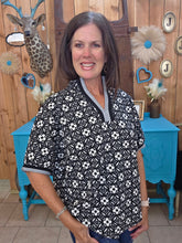 Load image into Gallery viewer, Umgee Black &amp; Ivory Blossom Top - Jeans Jewels and Jesus Boutique

