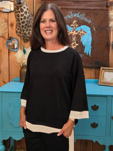 Load image into Gallery viewer, Umgee Black Ivory Matching Set – Wide Leg Pants &amp; 3/4 Sleeve Top - Jeans Jewels and Jesus Boutique
