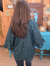 Load image into Gallery viewer, Umgee Teal Leopard Whisper Top - Jeans Jewels and Jesus Boutique
