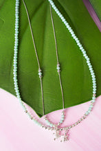 Load image into Gallery viewer, Mint Green Layered Silvertone Turtle Necklace
