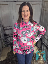 Load image into Gallery viewer, Westen Printed Mesh Top - Jeans Jewels and Jesus Boutique

