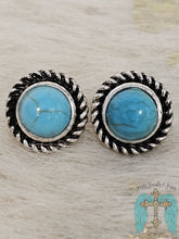 Load image into Gallery viewer, Western Design Stone Stud Earrings - Jeans Jewels and Jesus Boutique
