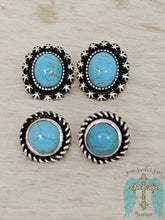 Load image into Gallery viewer, Western Design Stone Stud Earrings - Jeans Jewels and Jesus Boutique
