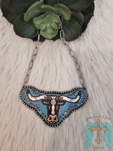 Load image into Gallery viewer, Western Longhorn Cattle Leather Necklace - Jeans Jewels and Jesus Boutique
